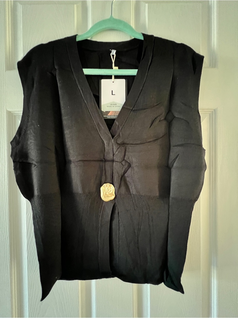 Black V-Neck Women's Sweater Vest